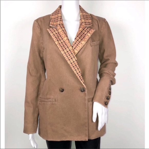 We the Free xFree People Otter 2 Button Double Breasted Reid Smoking Jacket ZsXS - Picture 2 of 13